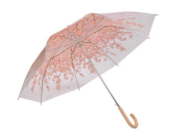 फैशनेबल महिलाओं के गुलाबी पारदर्शी छाता, बड़े स्पष्ट गुंबद छाता