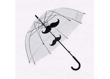 लोकप्रिय दाढ़ी चित्र मुद्रण पारदर्शी बारिश छाता धातु दस्ता पसलियों
