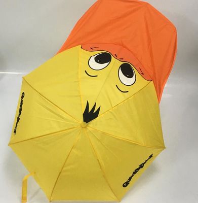 अनुकूलन योग्य मुद्रण टिकाऊ पॉलिएस्टर पोंगी कपड़े और आरामदायक प्लास्टिक हैंडल के साथ बच्चों के लिए कॉम्पैक्ट छाता