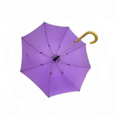 सूखा रहो 23 इंच सीधा लकड़ी के हैंडल छतरी Brolly के साथ 8 पसलियों सुपर हवा प्रतिरोधी और प्रकाश