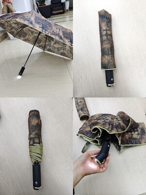 एलईडी रोशनी वाली ऑटो ओपन/क्लोज सेफ्टी छाता रात की दृश्यता के लिए परावर्तक पट्टी के साथ