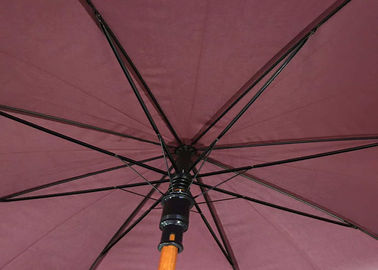 भारी हवा के लिए पोर्टेबल ब्राउन लकड़ी के हैंडल छाता अतिरिक्त टिकाऊ मजबूत
