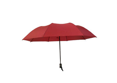 रेड विंडप्रूफ फोल्डेबल छाता छाता 27 इंच मजबूत मौसम के लिए मजबूत