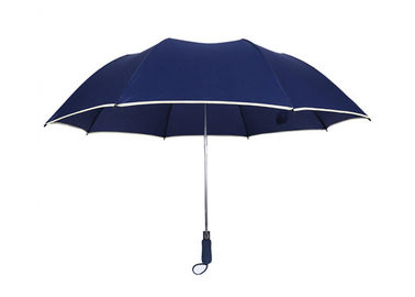 2 तह कस्टम लोगो गोल्फ छतरियों, गोल्फ छाता के लिए बारिश के साथ चिंतनशील पाइपिंग कवर