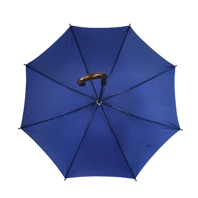 लकड़ी के हैंडल के साथ एसजीएस विंडप्रूफ ठोस रंग प्रचारक उपहार छाता